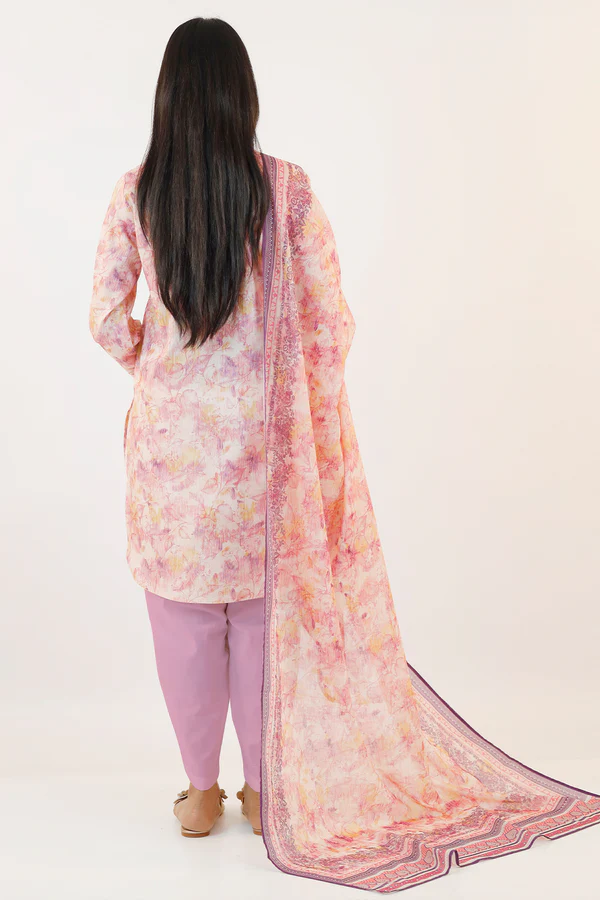 Saya Unstitched Printed Lawn 3 Piece Premium Lawn Dupatta Standard