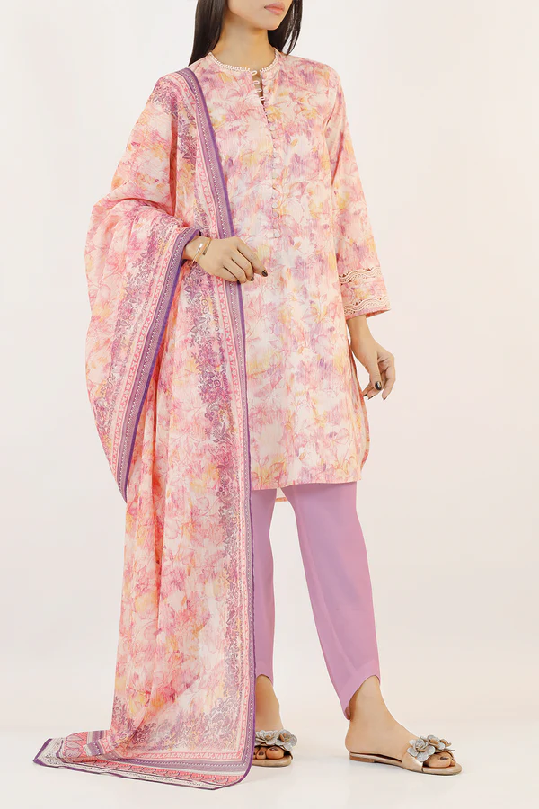 Saya Unstitched Printed Lawn 3 Piece Premium Lawn Dupatta Standard