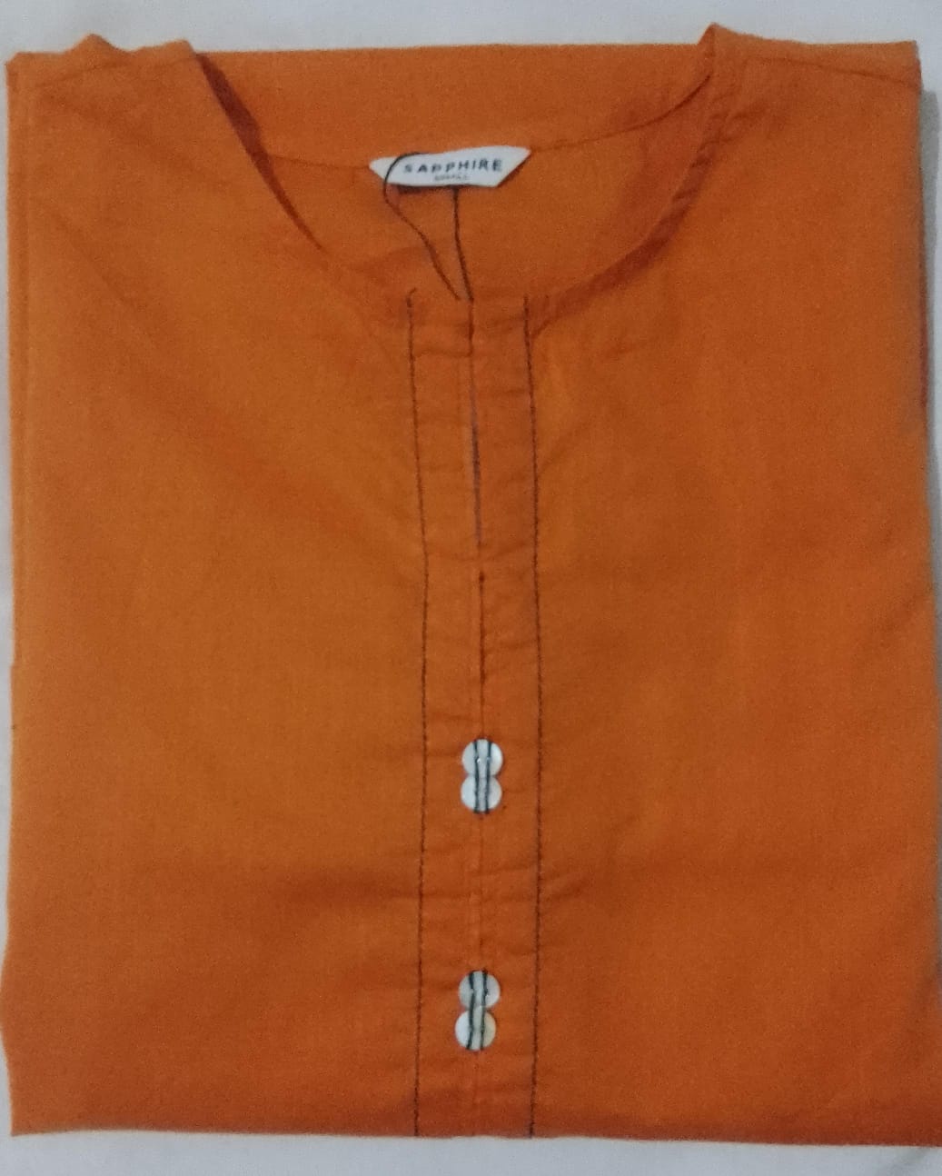 Saphire Solid Cambric Stitched Shirt